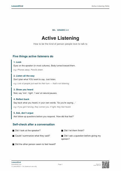Preview of Active Listening Skills