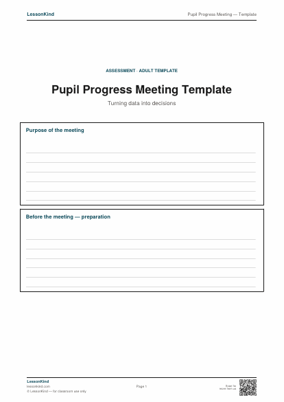 Preview of Pupil Progress Meeting — Template