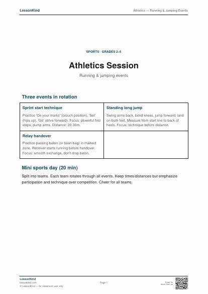 Preview of Athletics — Running & Jumping Events