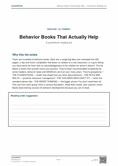 Preview of Behavior Books That Actually Help — Practitioner Reading List