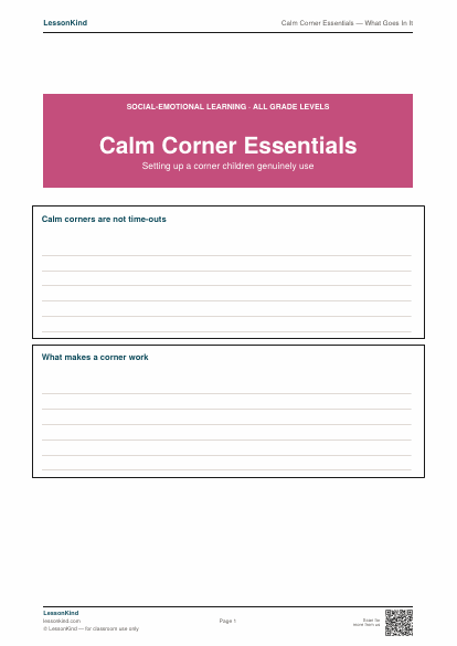 Preview of Calm Corner Essentials — What Goes In It