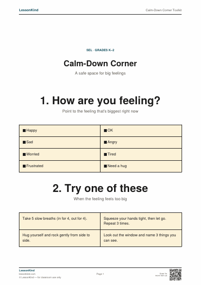 Preview of Calm-Down Corner Toolkit