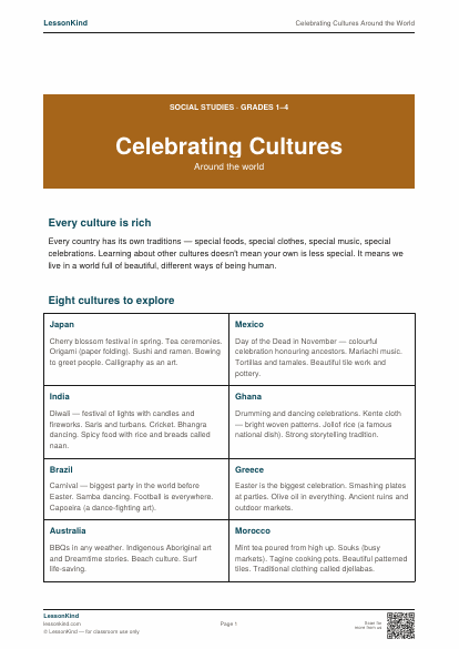 Preview of Celebrating Cultures Around the World