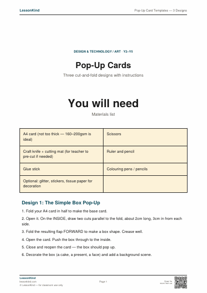 Preview of Pop-Up Card Templates — 3 Designs