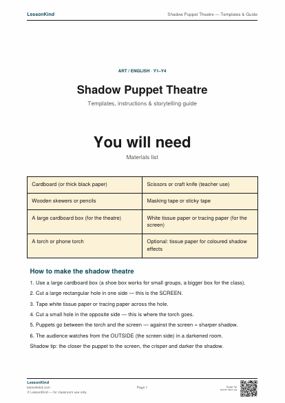 Preview of Shadow Puppet Theatre — Templates & Guide