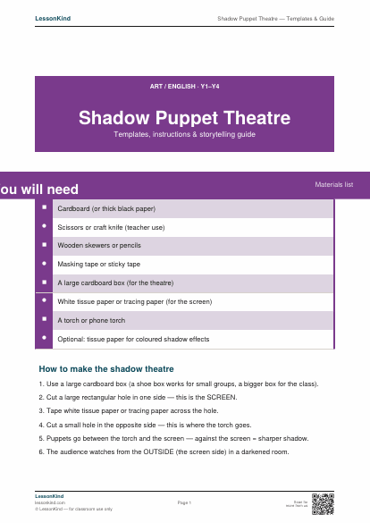 Preview of Shadow Puppet Theatre — Templates & Guide