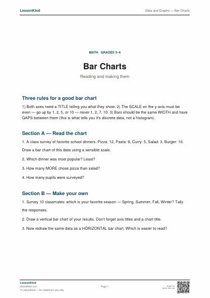 Preview of Data and Graphs — Bar Charts