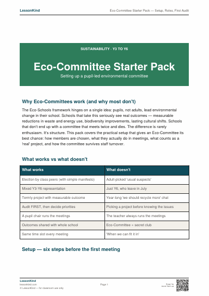 Preview of Eco-Committee Starter Pack — Setup, Roles, First Audit