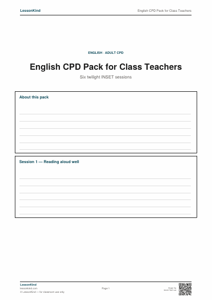 Preview of English CPD Pack for Class Teachers