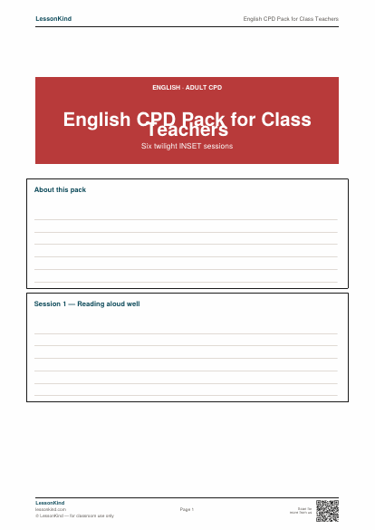 Preview of English CPD Pack for Class Teachers