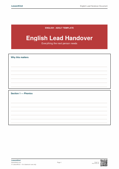 Preview of English Lead Handover Document