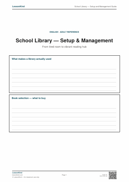 Preview of School Library — Setup and Management Guide