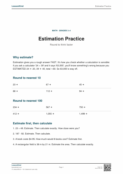Preview of Estimation Practice