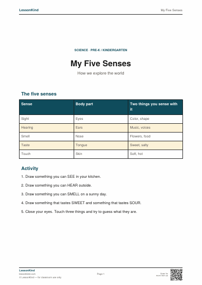 Preview of My Five Senses