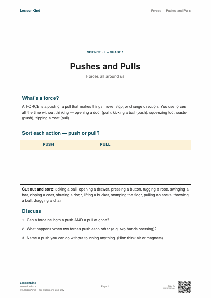 Preview of Forces — Pushes and Pulls