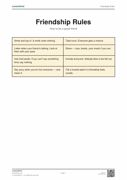 Preview of Friendship Rules