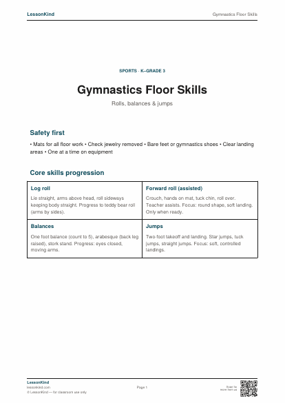 Preview of Gymnastics Floor Skills