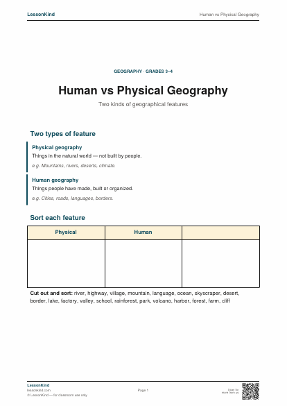 Preview of Human vs Physical Geography