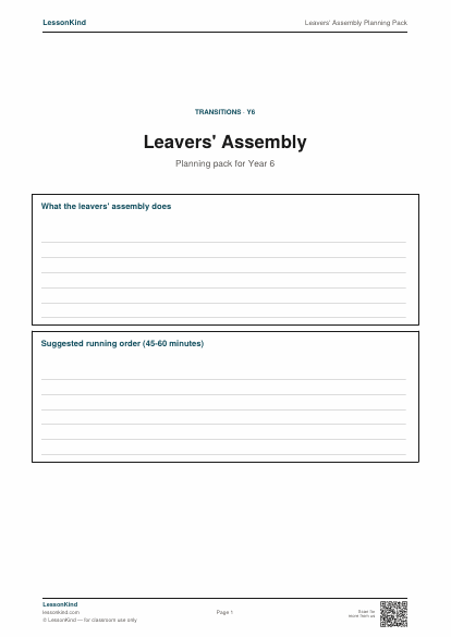 Preview of Leavers' Assembly Planning Pack