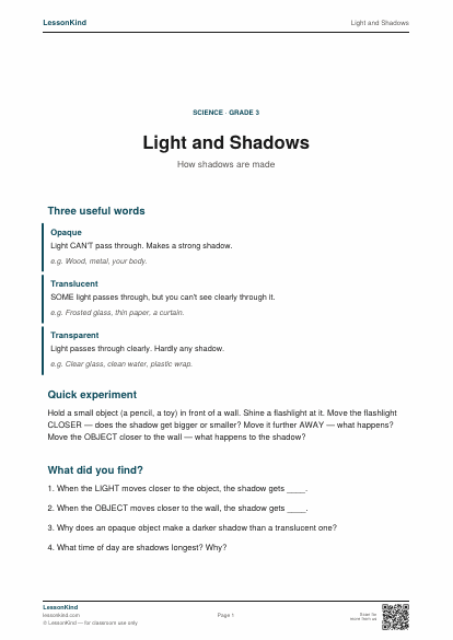 Preview of Light and Shadows