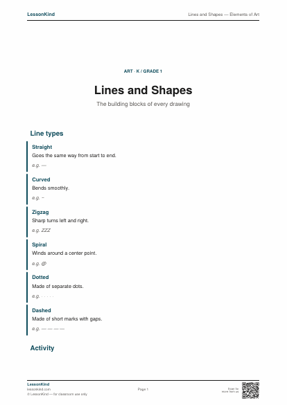 Preview of Lines and Shapes — Elements of Art
