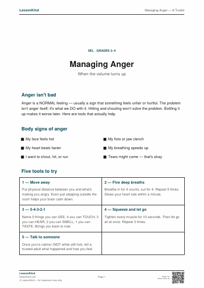 Preview of Managing Anger — A Toolkit
