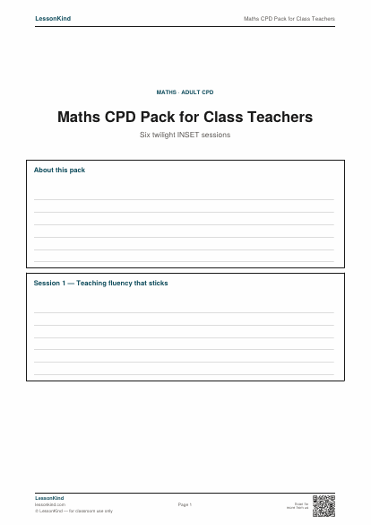 Preview of Maths CPD Pack for Class Teachers