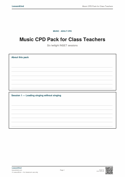 Preview of Music CPD Pack for Class Teachers