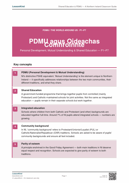Preview of Shared Education & PDMU — A Northern Ireland Classroom Guide