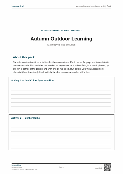 Preview of Autumn Outdoor Learning — Activity Pack