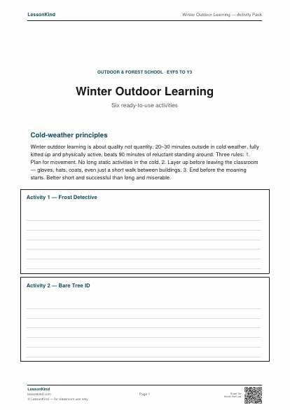 Preview of Winter Outdoor Learning — Activity Pack