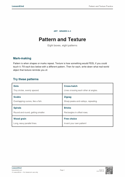 Preview of Pattern and Texture Practice