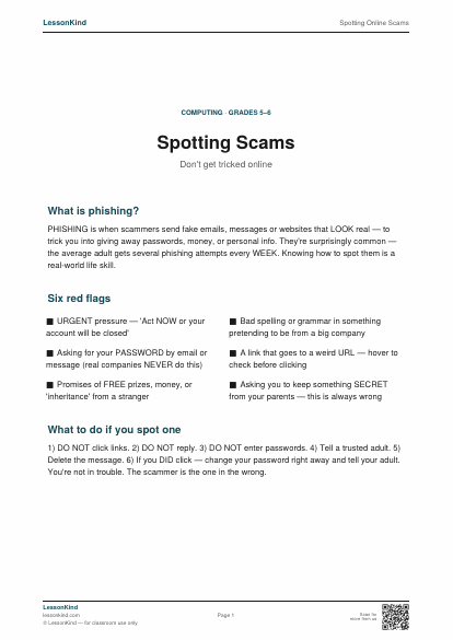 Preview of Spotting Online Scams