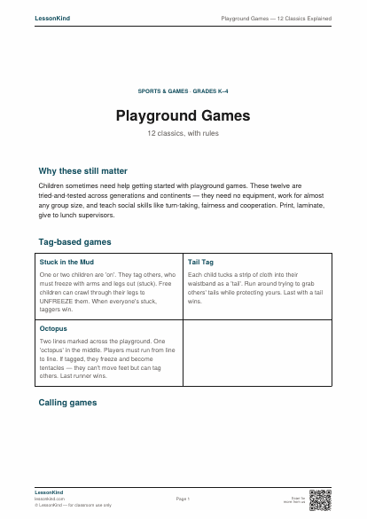 Preview of Playground Games — 12 Classics Explained