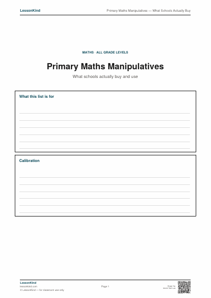 Preview of Primary Maths Manipulatives — What Schools Actually Buy