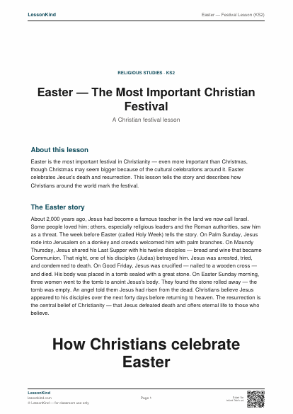 Preview of Easter — Festival Lesson (KS2)