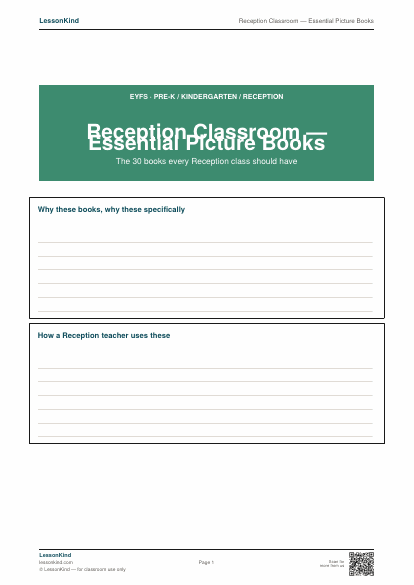 Preview of Reception Classroom — Essential Picture Books
