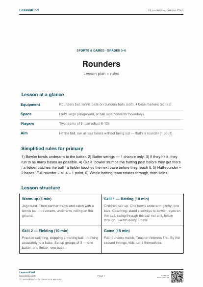Preview of Rounders — Lesson Plan