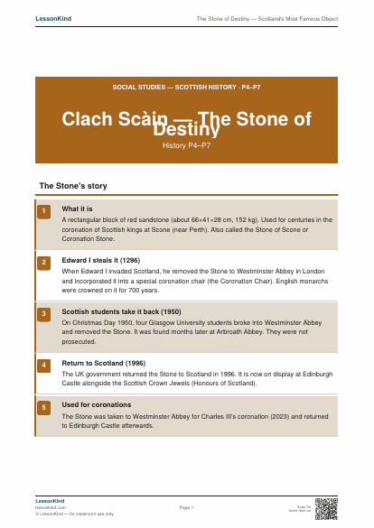 First page preview of The Stone of Destiny — Scotland's Most Famous Object