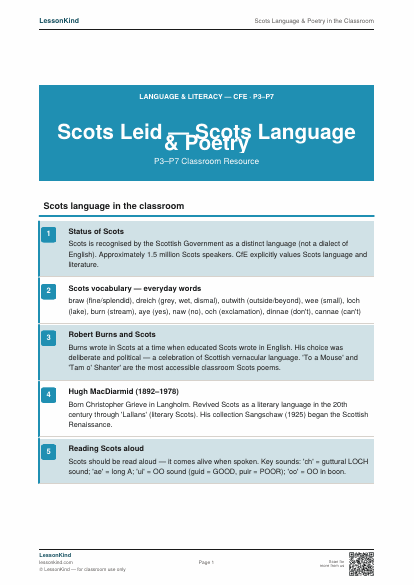 Preview of Scots Language & Poetry in the Classroom