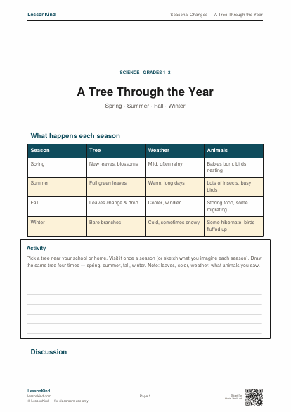 Preview of Seasonal Changes — A Tree Through the Year