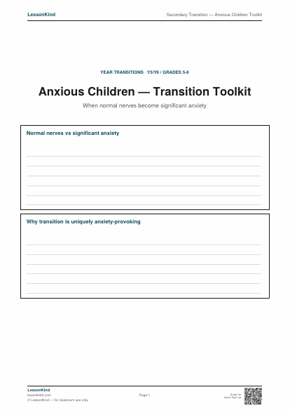 Preview of Secondary Transition — Anxious Children Toolkit