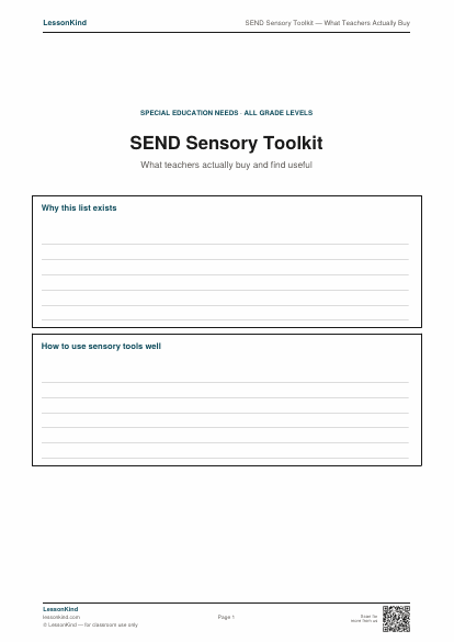 Preview of SEND Sensory Toolkit — What Teachers Actually Buy
