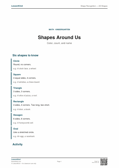 Preview of Shape Recognition — 2D Shapes