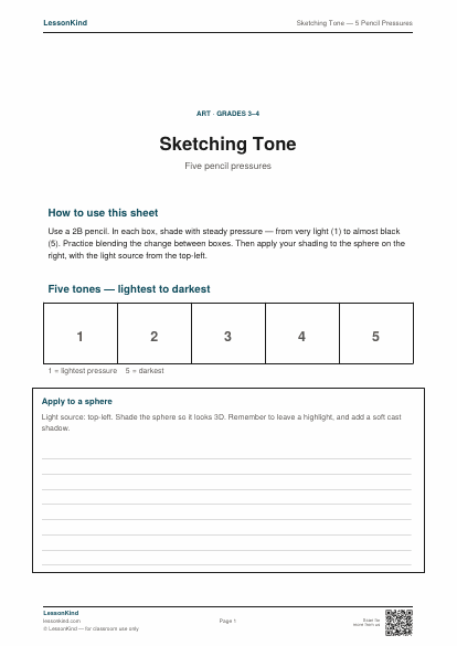 Preview of Sketching Tone — 5 Pencil Pressures