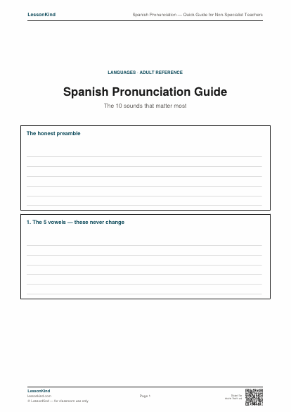 Preview of Spanish Pronunciation — Quick Guide for Non-Specialist Teachers