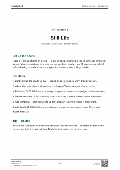 Preview of Still Life Drawing — Step by Step