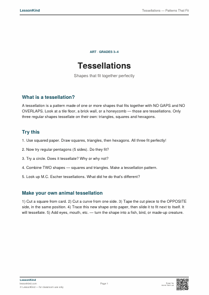 Preview of Tessellations — Patterns That Fit