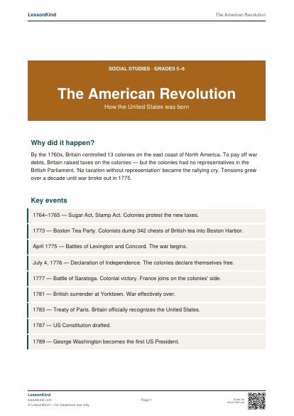 Preview of The American Revolution