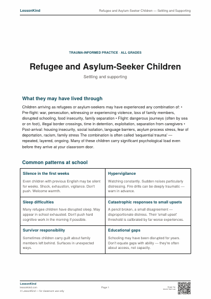 Preview of Refugee and Asylum-Seeker Children — Settling and Supporting